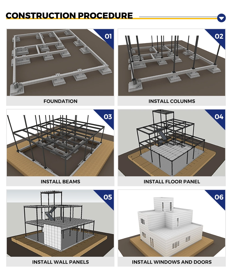 Steel Material Large Span Steel Structure Space Frame with Lightweight Concrete Panel