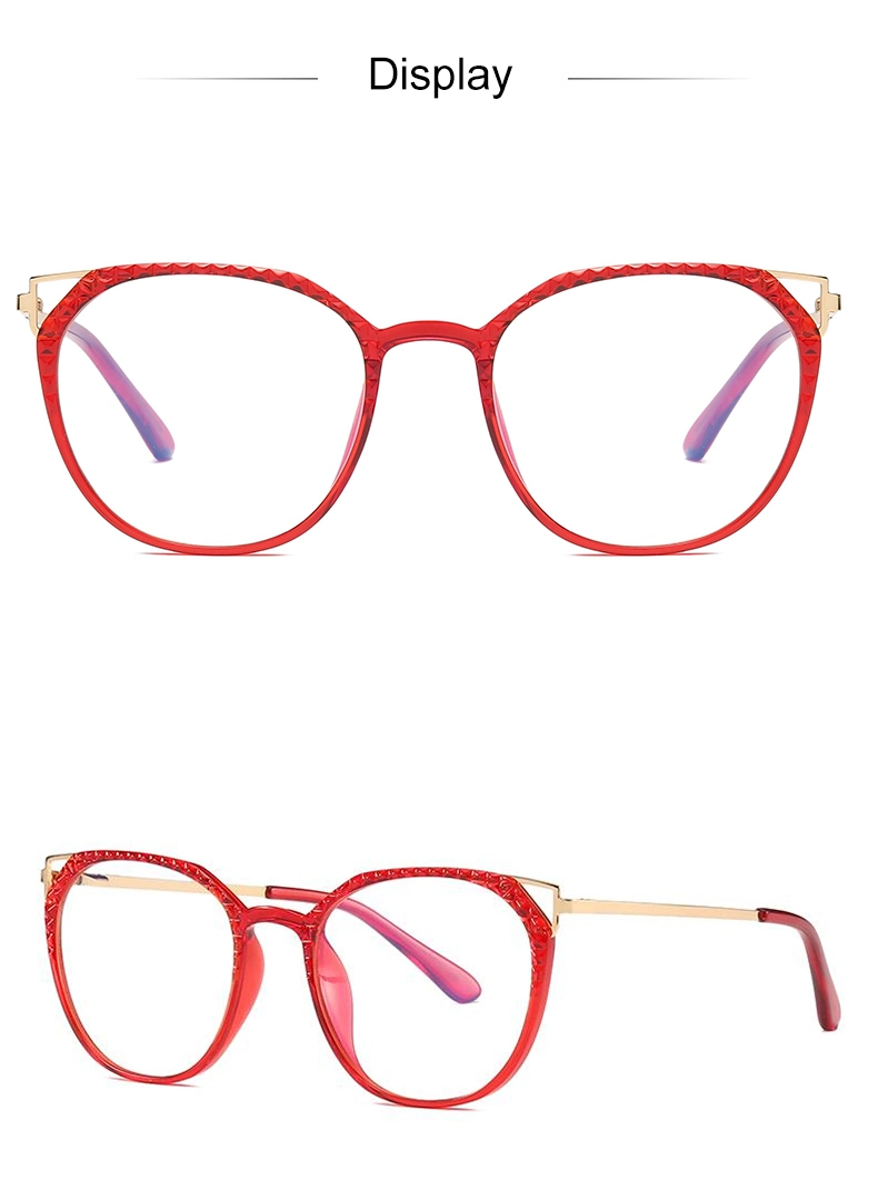 Durable Design Round Shape Frame with Cute Metal Tr90 Women Optical Glasses