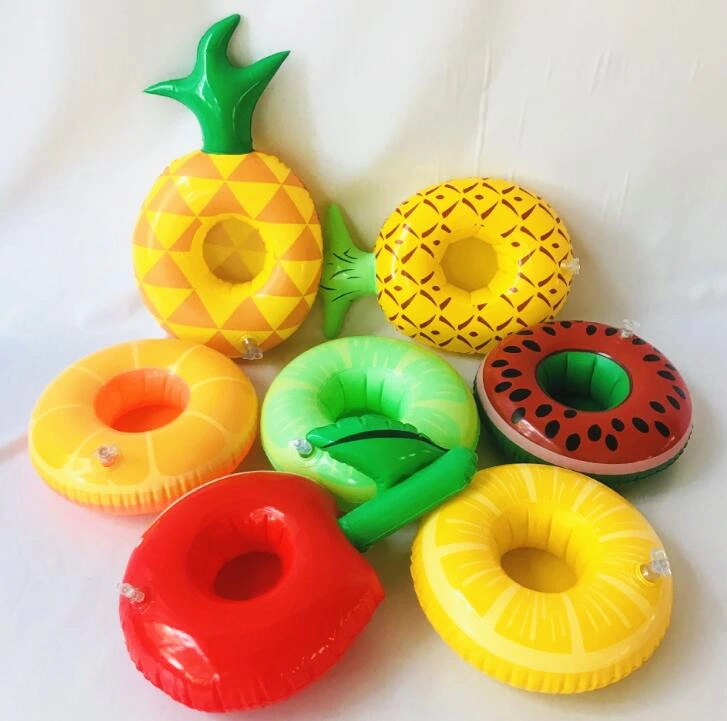 Inflatable Fruit Shape Lemon Drink Holder for Swimming Pool Party