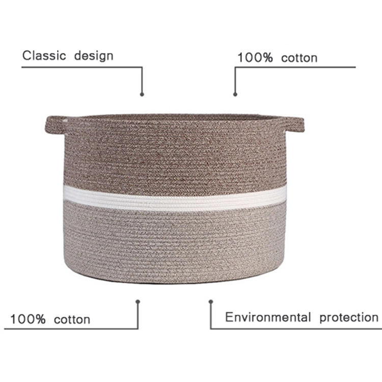 Hand-Woven Thick Cotton Rope Basket Storage Basket