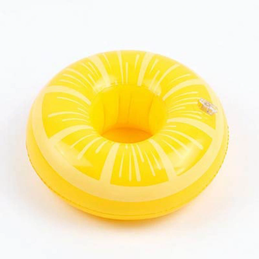 Inflatable Fruit Shape Lemon Drink Holder for Swimming Pool Party