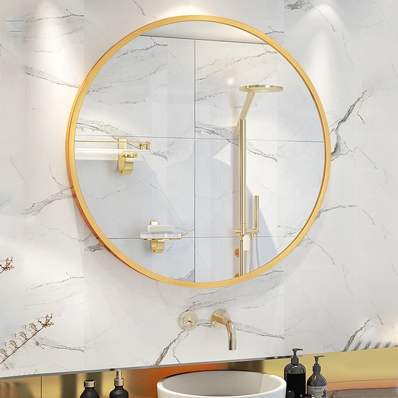 Jh Stylish Frame Mirror Wall Mirror Bathroom Gold Frame Round Shape Dressing Mirror