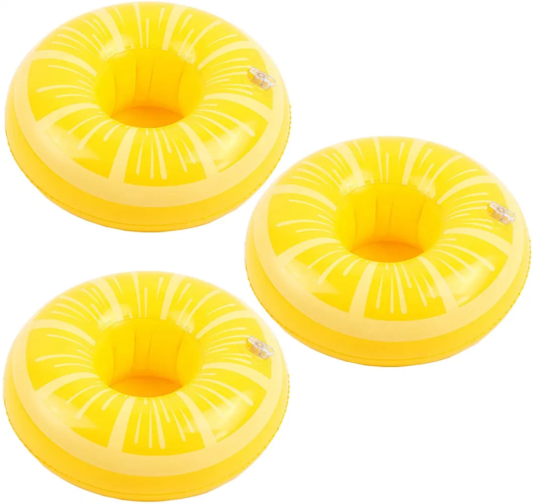 Inflatable Fruit Shape Lemon Drink Holder for Swimming Pool Party