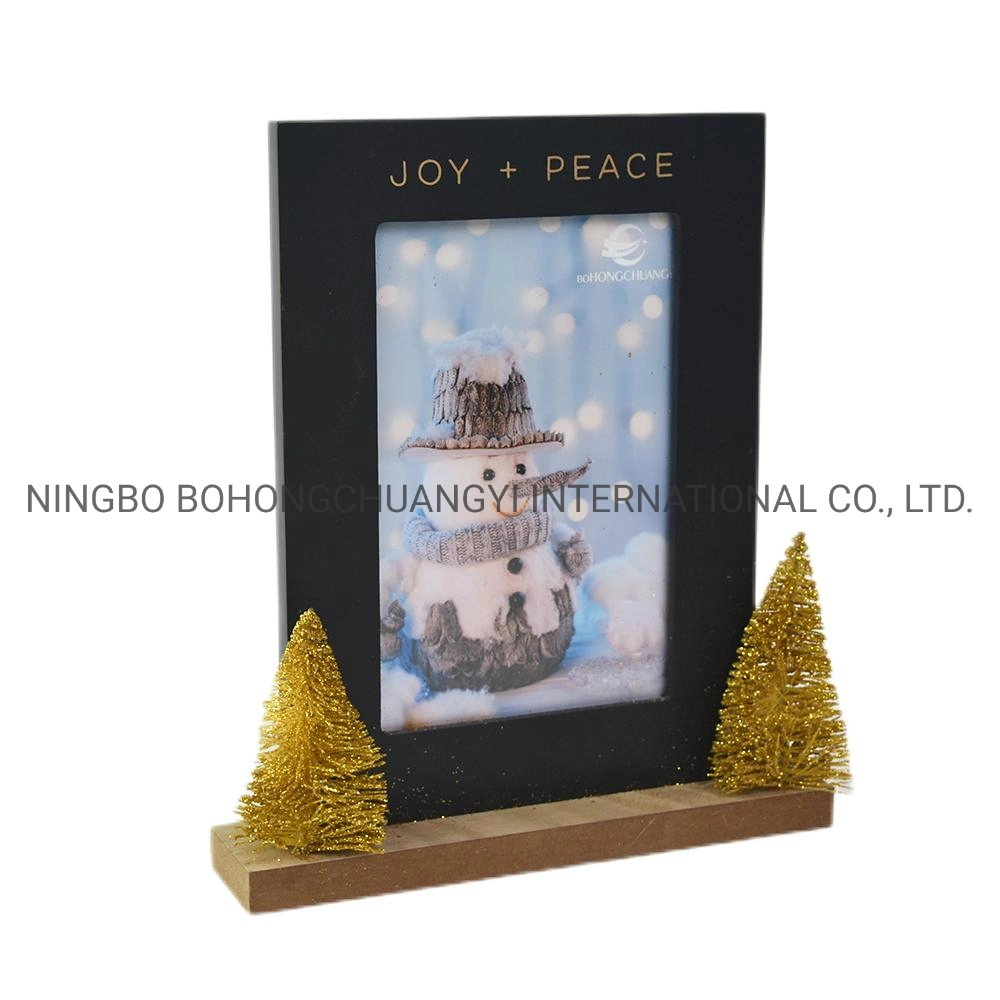 Wholesale Happy Christmas Decorative Solid Picture Frame Solid Wood Frame Wooden Photo Frame for Christmas Decoration