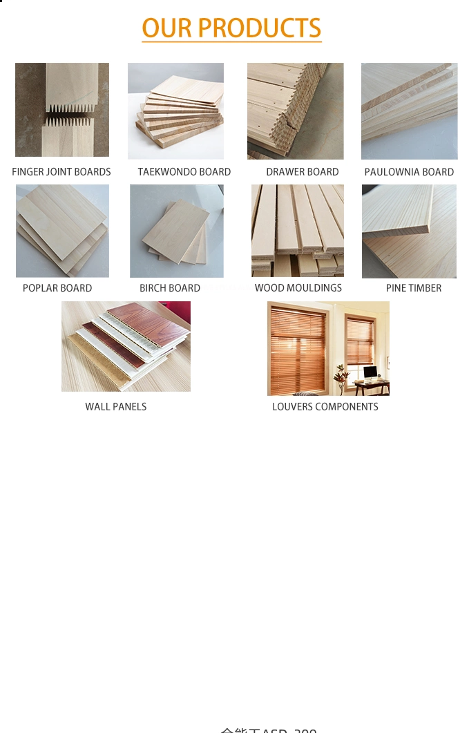 Paulownia Boards for Door Making Wood Timber Furniture Finger Joint Boards