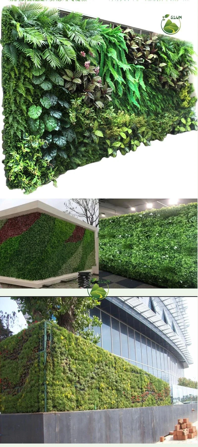 Artificial Plant Wall Flowers Anti UV Boxwood Hedge Plant Wall Decoration Plantes