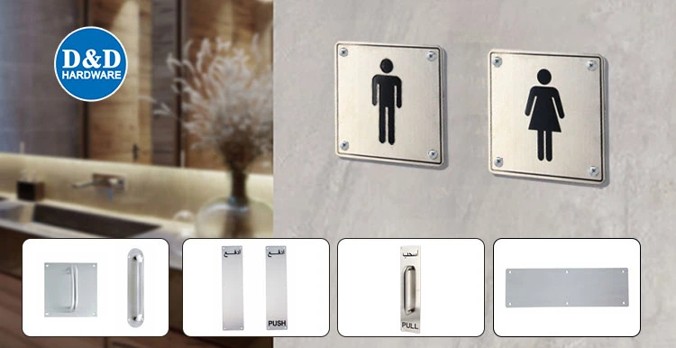 Stainless Steel Bathroom Hanging Sign Plate Male Public Toilet