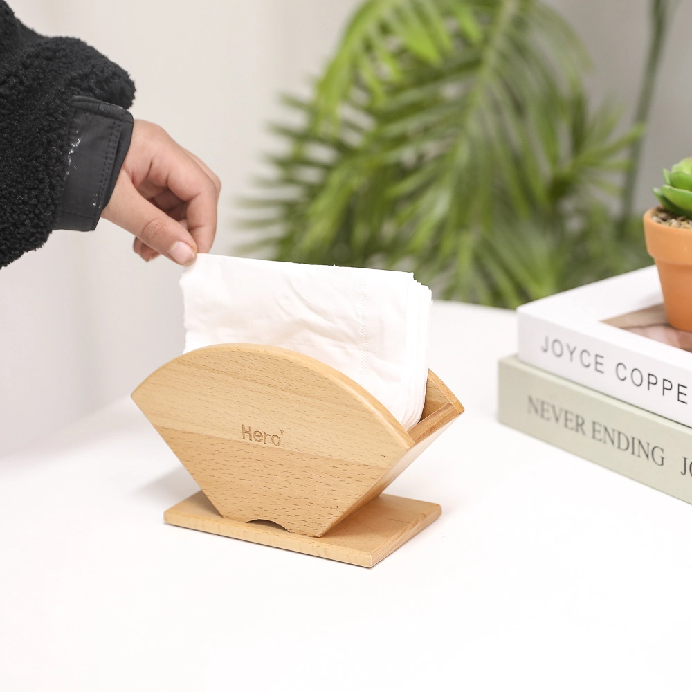 Natural Eco-Friendly High Quality Wooden Tissue Box Napkin Holder for Bathroom