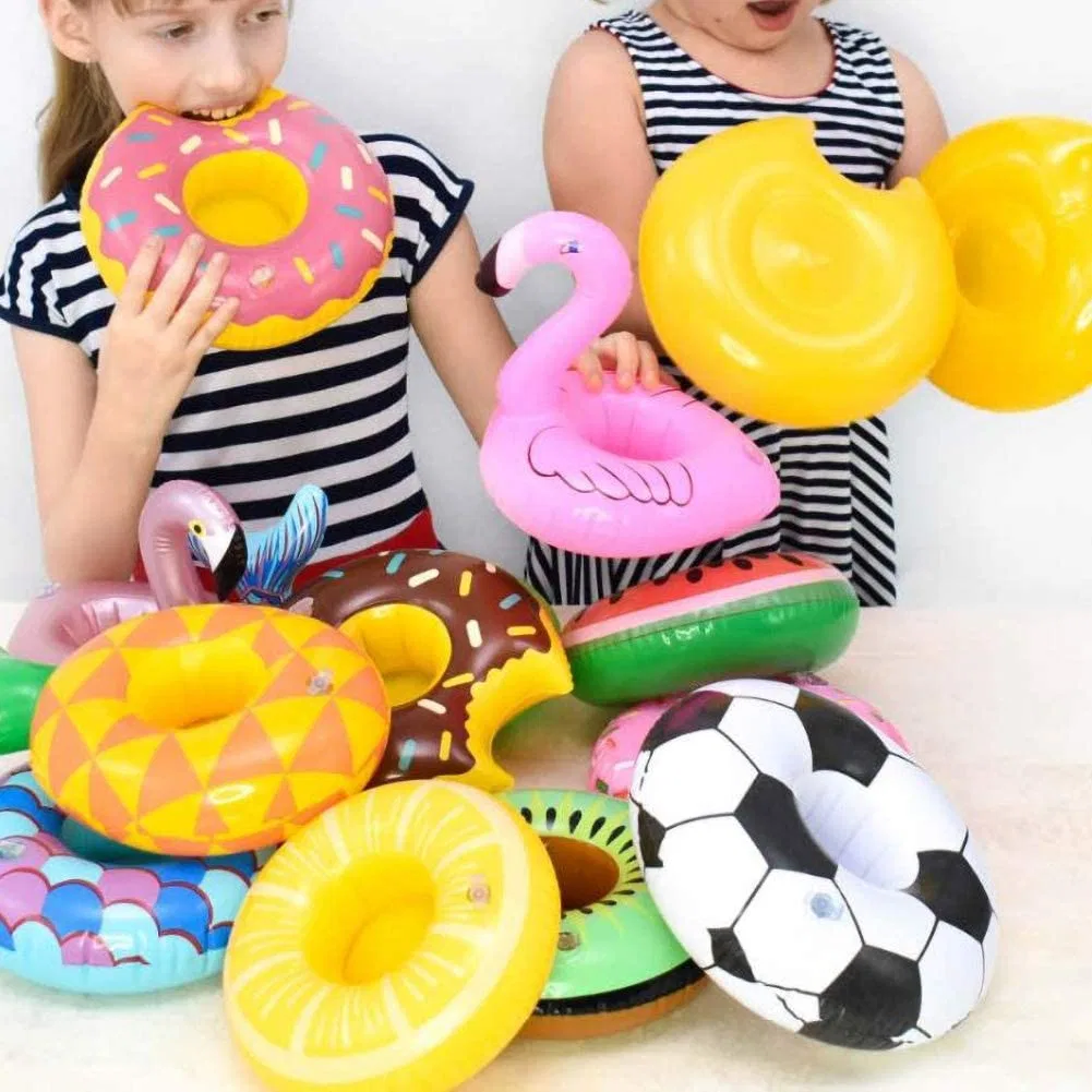 Inflatable Fruit Shape Lemon Drink Holder for Swimming Pool Party