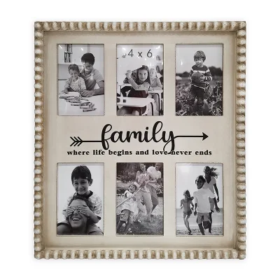  Family Wood Decorative Collage Wall-Hanging Photo Frame for Anniversary Gift