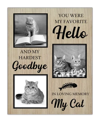  Wooden Sign Pet Memorial Cat Wall Hanging Picture Frame