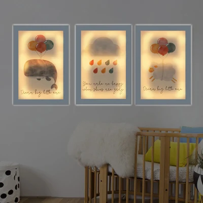  Cartoon Baby Animal Nursery Minimalist Kid Canvas Artwork Wall Painting Canvas Light Wall Art Prints Baby Children Bedroom