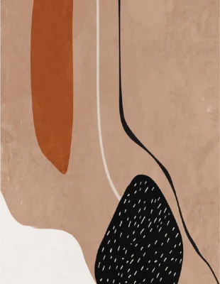  MID Century Neutral Canvas Oil Painting Wall Art Home Products