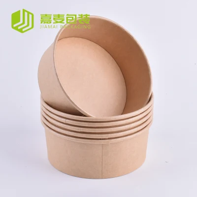  Paper Bowl for Hot Food Salad Soup Deli Fruit with Lids Grease Resistance Biodegradable Container Disposable Food Container Salad Bowl Lunch Box