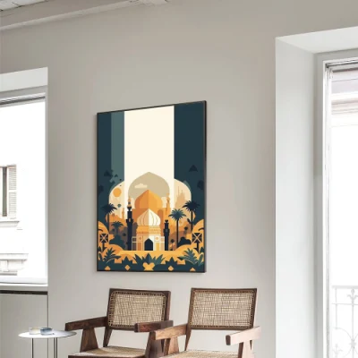  Custom Frameless Canvas Painting Wall Art Muslim Islamic Home Decor Canvas Wall Art