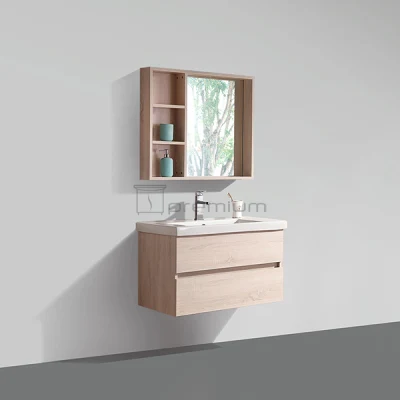  Modern Hanging Popular Wood Bathroom Vanity Ceramic Basin Mirror Cabinet Bathroom Furniture Wood Vanity Melamine Finish Bathroom Vanity