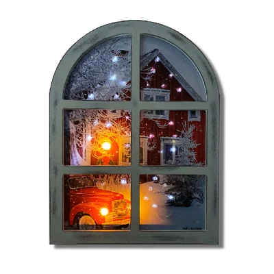  Christmas Wall Decor Paint White Framed Lighted up Canvas Art Prints with Decorations Holiday