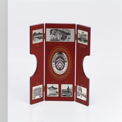  Customized Logo Printed The Medal Tray Medal Trophies Award Metal Plate for Windy Gity Open Souvenir Wood Wooden Plaque