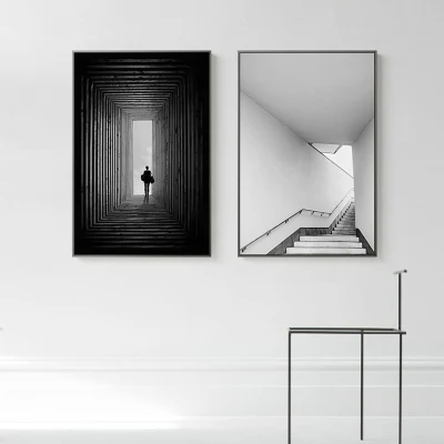 Nordic Black and White Decorative Painting Abstract Modern Porch Aisle Office Creative Personality Fashion Wall Painting Design Art