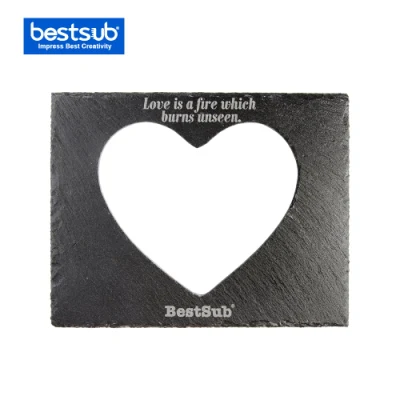  Bestsub Engraving Heart Shaped Slate Frame (25*19cm)