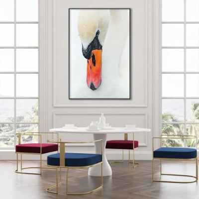  2022 Custom Higher End Swan Photography Frame Canvas Print Wall Art for Living Room Decor