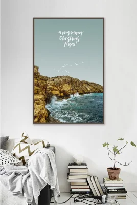  Beach Sea View Scenery Landscape Custom Cheap Home Hotel Decor Framed Picture Inspirational Quotes Canvas Hanging Wall Art