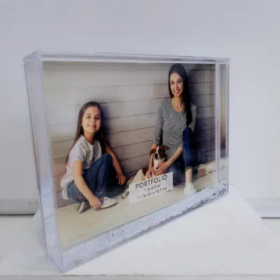 Wholesale Price 5*7 Inch Liquid Glitter Photo Frame for Souvenir Gift