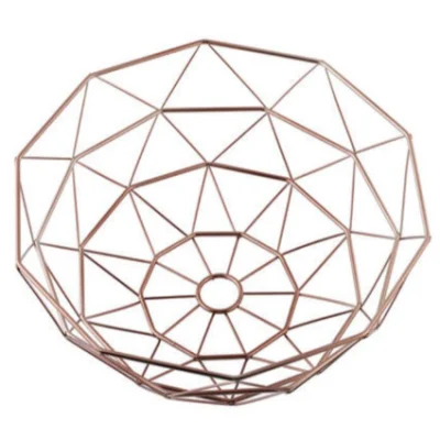 Geometric Wire Metal Fruit Basket Organizer Vegetable Rack Storage