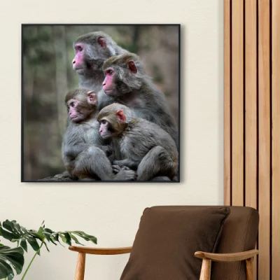  Best Selling Custom Gorilla Photography Framed Canvas Painting 3 Panel Wall Art for Home Decoration