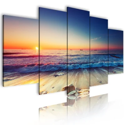  Sunset Seascape Set Poster Print Canvas Decorative Painting to Decorate Living Room Bedroom Wall Art