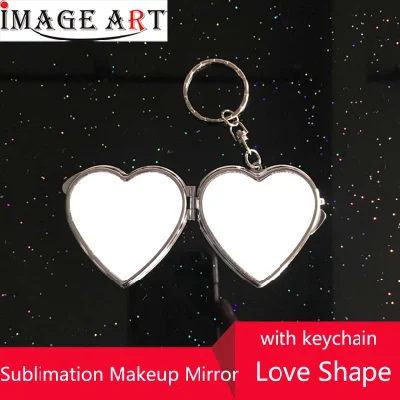  Fashion Gifts Blank Sublimation Metal Keyring/Keychain Mirror for Heat Transfer Printing