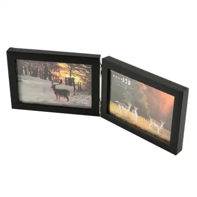  Table Stand Photo Frame Wooden of Two Openings Combined