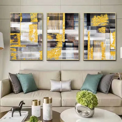Factory Art Decoration Wall Art Decor Custom Abstract Set of 3 Canvas Printing with PS Frame