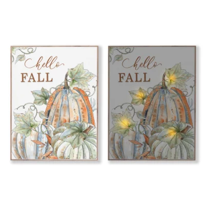 Kitchen Wall Decor LED Light Frames LED Autumn Nursery Light Wall Art Poster with Pumpkin Frame Fall Room Decor