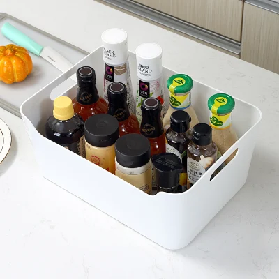PP Kitchen Storage Organizer Basket for Toy Books Clothes Drinks Food Fruit Basket Storage Holder Kitchen Plastic Storage Organizer Basket
