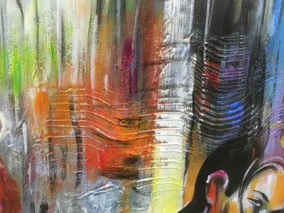  Back to Back Beautiful Girl Handmade Oil Painting on Canvas