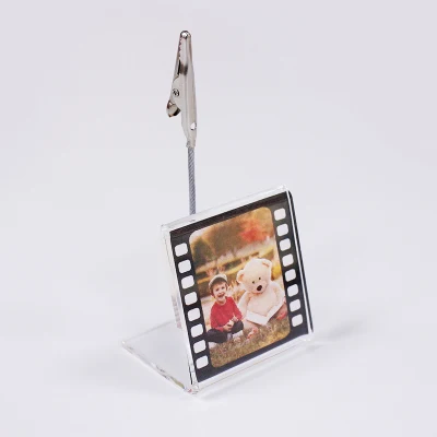  Custom Size Acrylic Price Photo Display Holder with Clip