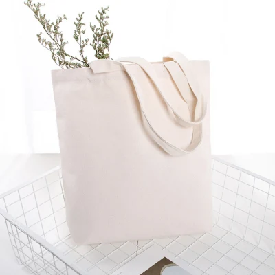 Pure Color with Zipper Women&prime;s Canvas Bag Can DIY Supermarket Environmental Shopping Bag Oversized Capacity Canvas Bag