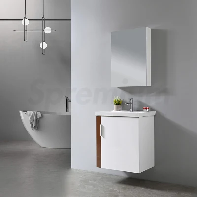  Single Small Hanging Sink Bathroom Vanity Cabinet Sink with Mirror Cabinet
