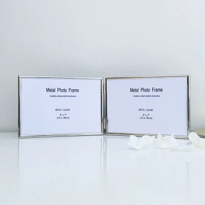  Atmospheric Decoration Transparent Double Sided Glass Promotional Gift Metal Photo Frame