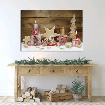 Hot Sale Custom Decorative Candle Lights LED Canvas Painting Wall Art