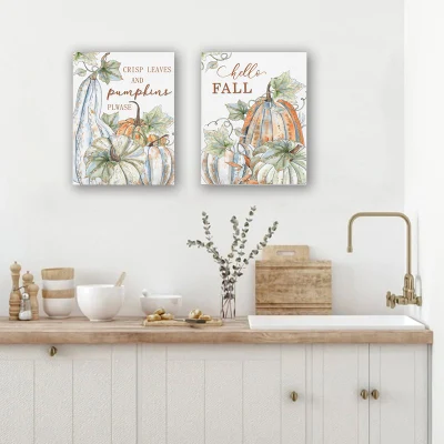 Kitchen Wall Decor LED Light Frames LED Autumn Nursery Light Wall Art Poster with Pumpkin Frame Fall Room Decor