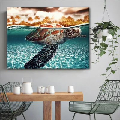 Wholesale Custom Ocean Turtle Waterproof HD Print Canvas Painting Wall Art