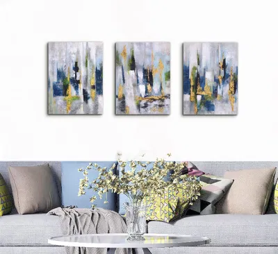 3 Piece Wall Art Framed Bedroom Wall Decor Abstract Canvas Print for Living Room