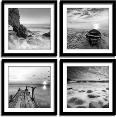  Beach Landscape Canvas Prints Modern Framed Seascape Wall Art for Living Room