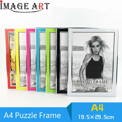  A4 Sublimation Blank Puzzle Photo Jigsaw Frame with Stander &amp; Silver Plastic Edge
