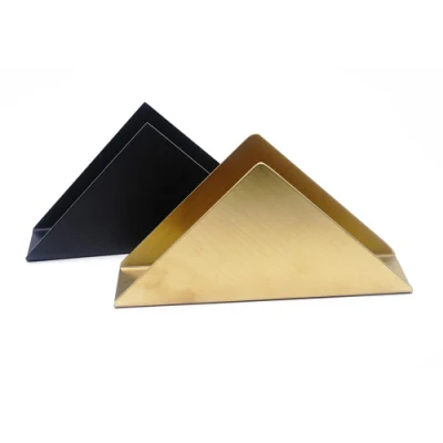 Stainless Steel Dining Table Decoration Gold &amp; Black Colored Metal Crafted Napkin Holder