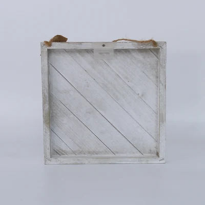  Rustic White Home Decoration Hanging Rope Wooden Wall Frame Sign