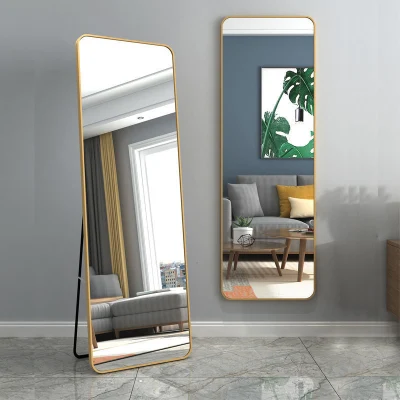  Bedroom Large Wall Mirror with Stand Full Length Aluminum Alloy Frame