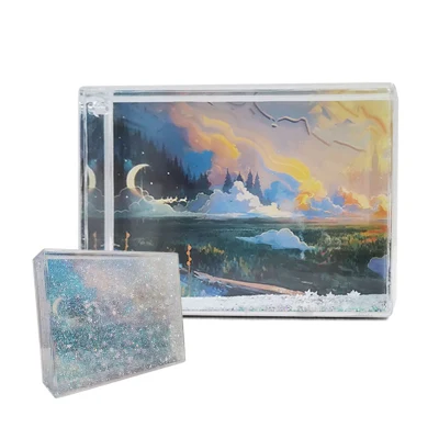  High Quality Creative Gift PS Liquid Photo Frame with Glitter